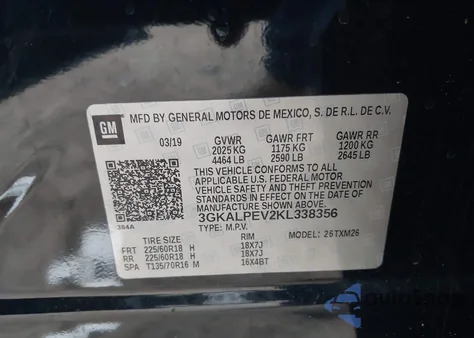2019 GMC Terrain Slt z USA, uszkodzony, nr VIN 3GKALPEV2KL338356